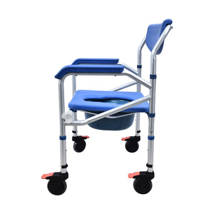 Wei Yikang <b>Commode</b> <b>Chair</b> With Armrests And Backrest Royal Blue For Elderly And Disabled Home Use - Product Image 5