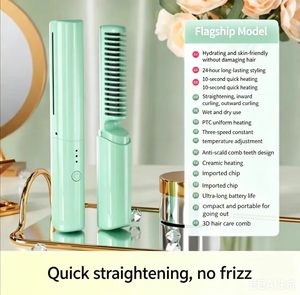 2026 Hot Sale Portable <b>Cordless</b> Hair <b>curler</b>, USB Charging Mini Flat Iron for On-the-Go Styling - Product Image 4