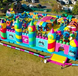 Château gonflable combiné avec toboggan pour adultes et enfants, 700 GSM, fabriqué sur mesure par l'usine <span class=keywords><strong>TinJin</strong></span>, en PVC, pour l'extérieur - Product Image 3