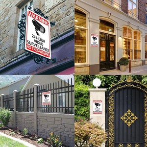Juego de Señales de Seguridad para el Hogar y Señales de Tráfico, Placas de Advertencia de Aluminio con las Frases: "Parar, Prohibido Estacionar, Cuidado con Perros, <span class=keywords><strong>ADT</strong></span>, Prohibido el Acceso" - Product Image 2