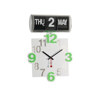 Horloge murale calendrier à bascule design moderne, boîtier ABS, mouvement japonais, fonction <span class=keywords><strong>jour</strong></span> et date # A00AF801 - Product Image 4
