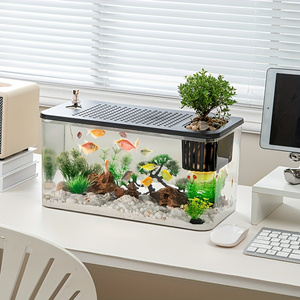 <span class=keywords><strong>Modern</strong></span> Huisdecor Groot Vierkant Transparant Abs & Pet Top <span class=keywords><strong>Aquarium</strong></span> Met Ventilatiegaten Voor Goudviskweek En <span class=keywords><strong>Aquarium</strong></span>