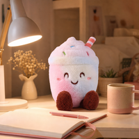 Peluche 100% polyester en forme de tasse de crème glacée brodée, jouet anti-stress 30 cm Babywolf pour fête d'anniversaire, tous âges