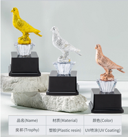 Trophée de la Paix 2025 en Résine Personnalisée : Statue de Pigeon Doré – Meilleur Marqueur – Coupes et Trophées pour Joueurs de Football et Événements Sportifs