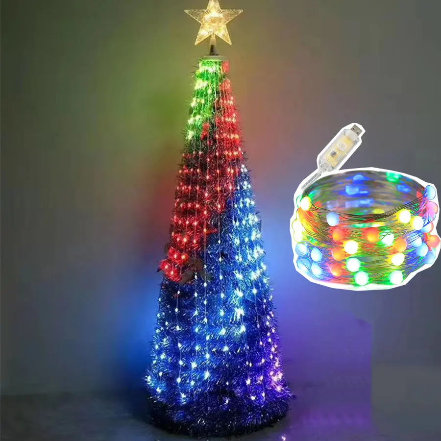 10/20m LED string lights, color changing remote control Christmas and New Year outdoor wedding decoration fairy garland lights