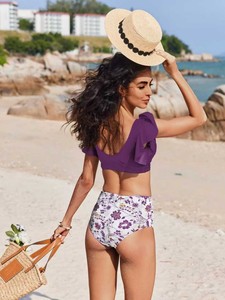 Traje de Baño Bikini de Dos Piezas Sexy para Mujer, Estilo Europeo Americano, a la Moda, para Verano y Playa - Product Image 1