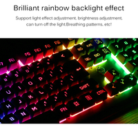 Set Keyboard dan Mouse Gaming Vintage Barebones Berkabel, Keyboard Mekanik dengan Lampu Latar RGB, Keyboard dan Mouse untuk Game Komputer