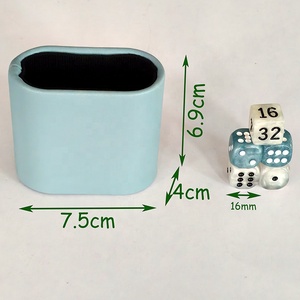 Gobelet à dés en cuir bleu, agitateur de dés silencieux et portable pour bar, <span class=keywords><strong>poker</strong></span>, dés de laids et jeux de société - Product Image 3