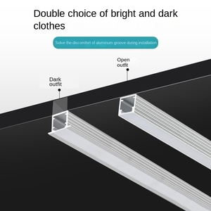 โปรไฟล์อะลูมิเนียมรูปตัวทีสำหรับไฟ LED สีดำอะโนไดซ์ 6063-T5 แสงวอร์มไวท์ 3500K อายุการใช้งาน 50000 ชม. แรงดันไฟฟ้า AC 85-265V CRI 90 - Product Image 5