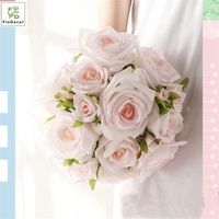 Hoge Kwaliteit Kunstzijde Real Touch Rose Bloemen Boeket Latex Gecoat Faux Wedding Party Verjaardag Decoratieve Bloem Showroom
