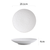 Nouvel arrivage de vaisselle en céramique Elegance Hotel Use Durable White and Black Porcelain Restaurant Modern Dish Stone Grain Plate