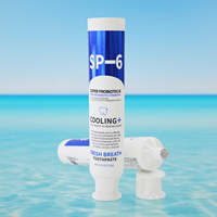 Vente en gros de tubes en plastique cosmétiques personnalisés de 120g en impression d'estampage bleu avec capuchon à rabat pour dentifrice