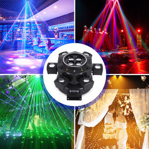 Luces Móviles de Cabeza LED de 120w para DJ, Luces de Escenario RGBW 4 en 1, Haz de Luz de 6 Brazos, Efecto Ojo de Abeja, Iluminación para Discotecas, Fiestas, Estroboscópica, Blanco RG, Ámbar, Control Remoto - Product Image 6