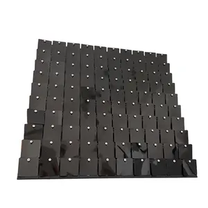 Voor 7 * 7ft Muur 50 Stuks Pakket Wedding Party Verjaardag Decoratie Spiegel Black Shimmer Pailletten Panelen Wandtegel