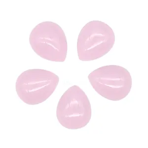 Wholesale Price Synthetic Pink Drop Shape Cabochon Flat Glass Gems Crystal Stones for Jewelry Making