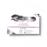 Cartes d'insertion de marque pour guide d'avis de salon de cils, en papier blanc mat imprimé double face, qualité supérieure, vente en gros