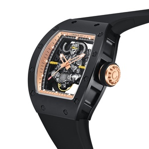 <span class=keywords><strong>2025</strong></span> Mặt Trời Mới Wukong Nam Kinh Doanh Đồng hồ cơ carbon-Gương pha lê, vỏ hình thùng, dây đeo silicon màu đen - Product Image 3