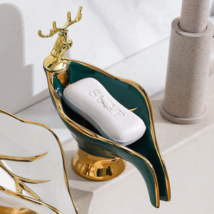 Jabonera Creativa de Cerámica con Forma de Hoja para Baño, Jabonera para el Hogar y Jabonera para Lavandería, Accesorios para Baño y Aseo - Product Image 3