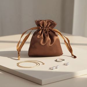 Pochette en satin personnalisée avec cordon de serrage, sac cadeau en soie avec logo, pour bijoux, sacs à main, accessoires capillaires - Product Image 2