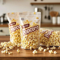Sachets alimentaires personnalisés en PE imprimé, refermables, réutilisables, avec fermeture éclair, en Mylar, pour pop-corn, type stand-up