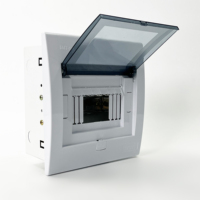 Boîtier de distribution électrique DMT 6 voies IP30 à installation encastrée, en plastique ABS et plaque d'acier galvanisé, 200A 220V