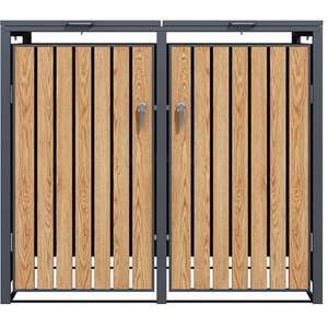 Grande <span class=keywords><strong>pattumiera</strong></span> in acciaio zincato per esterni custodie in metallo per bidone con ruote contenitore portaoggetti 1/2/3/4 - Product Image 3