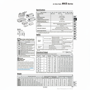 Table coulissante pneumatique SMC Pneumatics MXS16-50 pièces pneumatiques - Product Image 1