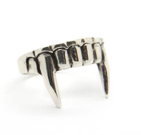Bague Rétro Européenne et Américaine en Alliage pour Hommes et Femmes, Design Tendance Dents de Vampire, Personnalités Audacieuses, Style Punk