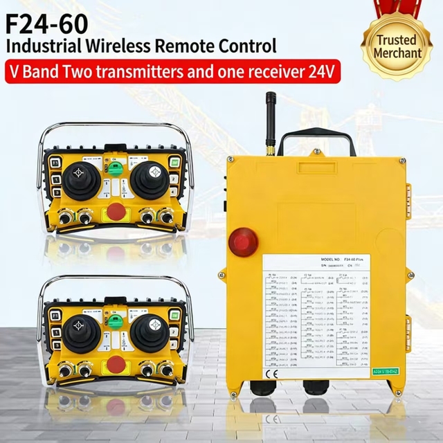 Hot Sale INTER-SPAN F24-60 Industrial Tower Truck Crane Fixed Code Radio 2 Cross Joysticks Remote Control 225m Anti-Shock