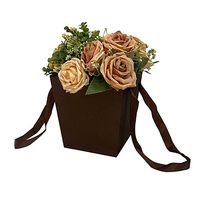 Boîte à fleurs en papier pour la Saint-Valentin, emballage cadeau, vente en gros, boîte en carton portable, trapézoïde, boîte florale pour mariage