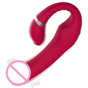Masturbateur vibrant double tête en forme <span class=keywords><strong>de</strong></span> C avec 10 fréquences <span class=keywords><strong>de</strong></span> vibration, recharge magnétique USB, pour femme - Product Image 3