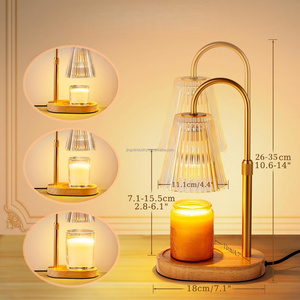 Diffuseur d'arômes électrique sans flamme, lampe à lumière tamisée, chauffe-cire avec minuterie, base en bois naturel pour la décoration de la chambre à coucher et de la salle de bain - Product Image 6