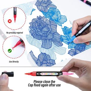 EN71 Chứng Nhận 24/48/72 Màu Sắc Đánh Dấu Phác Thảo Đánh Dấu Bàn Chải Kép Acrylic Bút Nghệ Thuật Trường Nguồn Cung Cấp Vẽ Thiết Lập - Product Image 2
