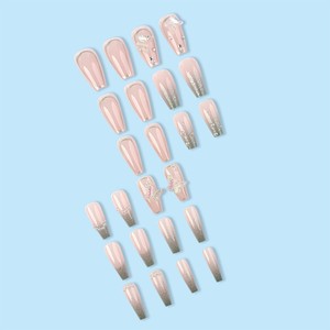 24 faux ongles argentés scintillants à presser, couvrance totale, pour pose DIY - Product Image 4