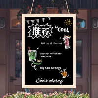 Panneau d'affichage de menu en bois de panneau d'affichage de décrochage suspendu noir commercial avec petit tableau d'écriture de mur pour la promotion de magasin