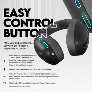 Fantech Tai nghe over-ear chơi game Bluetooth whg03 Tai nghe chơi game âm thanh vòm 7.1 kết nối ba chế độ không dây - Product Image 3