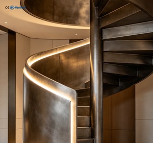 Escalera Espiral de Acero de Doble Viga para Exteriores a Precio de Fábrica, Escalera Curva Personalizada, Escalera Espiral de Hormigón - Product Image 6