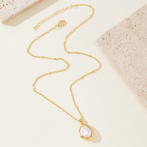 Imitation Pearl Pendant Necklace for Women Elegant Romantic Irregular Semi Baroque Design <b>Big</b> Pearl Beads Collar Wedding Jewelry - Product Image 3