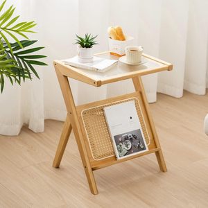 Wicker side <b>table</b>, small coffee <b>table</b>, home use, sofa, tea cabinet, multi-functional corner <b>table</b>, balcony, simple small tea - Product Image 2