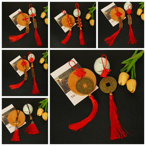 Colgante de moneda de calabaza de imitación de cobre de la tienda Two Dollar Store con decoración de borla roja y nudo chino para sala de estar, Año Nuevo Chino - Product Image 5