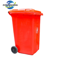 Poubelles et seaux de rangement en plastique écologiques mobiles à pédale pour extérieur, 120L, 240L, 660L