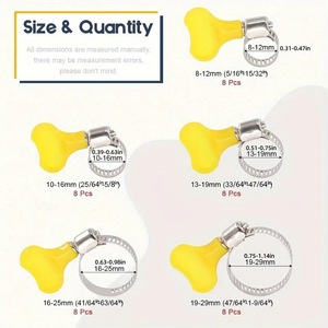 Thumb Screw <b>Hose</b> <b>Clamp</b> Kit 40 Pieces 8-29mm Stainless Steel For Repair And Replacement - Product Image 5