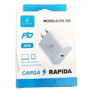 Cargador USB-C de 30W con Tecnología de Carga Súper Rápida PD para Teléfonos Móviles, Entrada de 100-240V, Material Ignífugo para PC, Protección Contra Sobrecorriente - Product Image 3