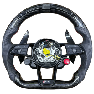 Volant R8 <span class=keywords><strong>S</strong></span> <span class=keywords><strong>Line</strong></span> avec bouton de démarrage, entièrement en Alcantara, LED, pour Audi <span class=keywords><strong>A3</strong></span> A4 A5 A6 A7 A8 C7 C8 B8 B9 S3 S4 S5 S6 RS3 RS5 RS6 C8 - Product Image 2