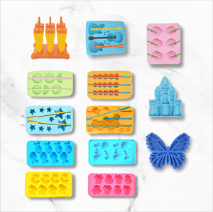 Moldes de silicona reutilizables para cubitos de hielo, bonitos moldes para paletas de helado para niños, molde de prensa con palo, de grado alimenticio, para hacer bloques de hielo caseros DIY - Product Image 3