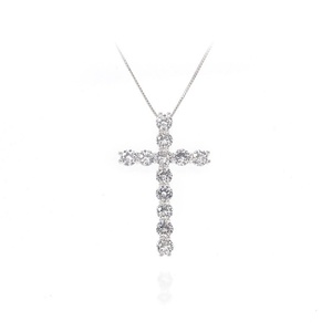 Moda mujer joyería Iced Bling tenis diamantes circón Cruz collar - Product Image 4