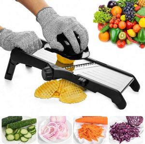 Multi-Function <b>Kitchen</b> <b>Gadgets</b> Manual Vegetable Slicer Adjustable Mandoline Slicer Cutter Stainless Steel Vegetable Chopper - Product Image 1