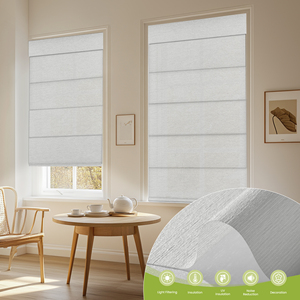 ستائر رومانية بدون حفر أو أدوات، ستائر تعتيم بدون حبال سهلة التركيب للنوافذ - Product Image 2