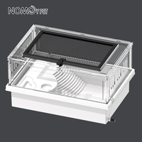 Rectangle détachable Blanc PP En Plastique De Bureau Aquarium Tortue Réservoir Habitat