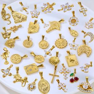 Colgantes Religiosos de Acero Inoxidable con Baño de Oro PVD de 18k, Resistentes al Deslustre y al Agua, para Fabricación de Joyas, Venta al por Mayor - Product Image 4